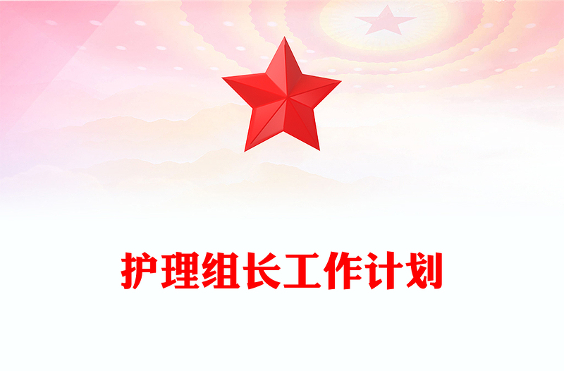 护理组长工作计划