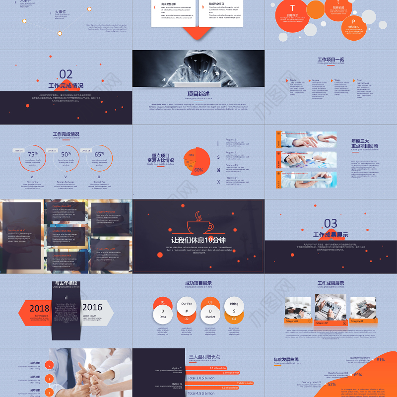 2018高端大气年终总结计划PPT模板