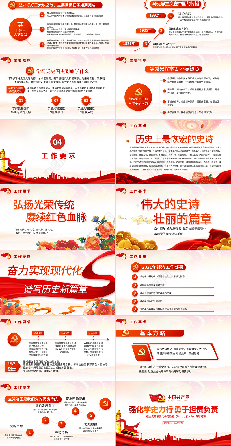 强化学史力行勇于担责负责PPT党员干部主题党日活动专题党课课件