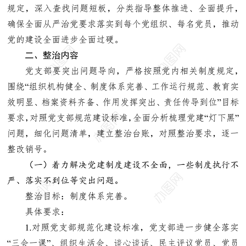 关于党建“灯下黑”问题排查方案