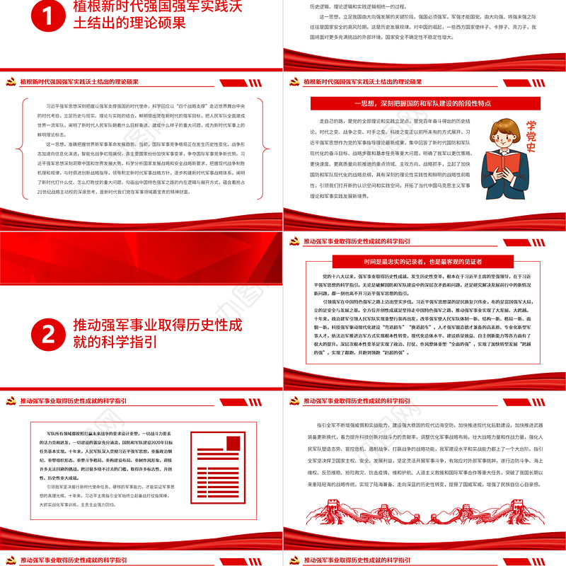 新时代强军兴军的强大思想武器PPT党政风党员干部学习教育专题党课