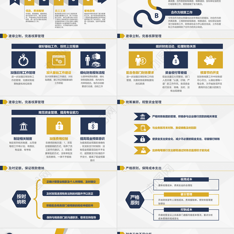 2023蓝色大气财务部工作总结ppt