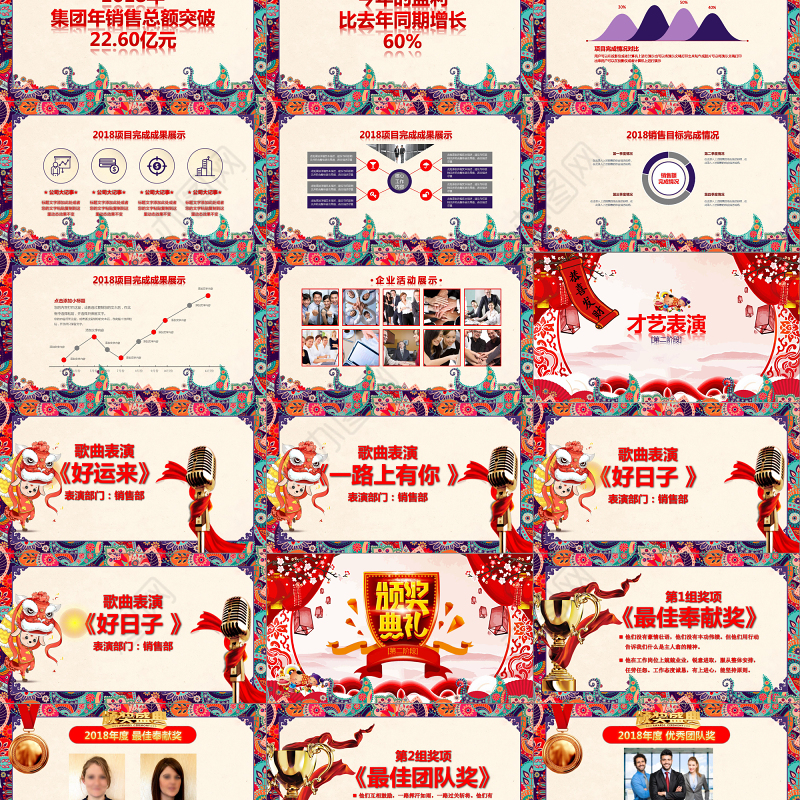 2018狗年企业年会颁奖典礼总结ppt