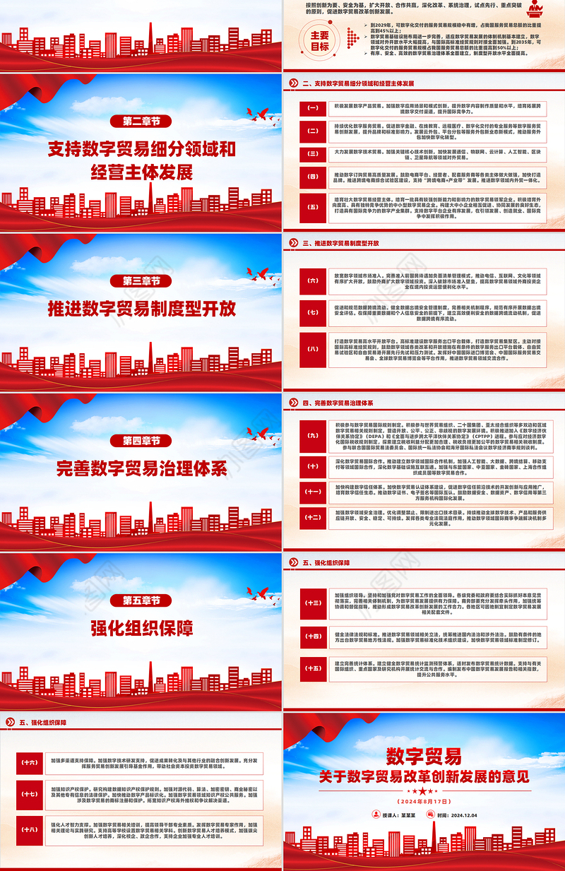 2024关于数字贸易改革创新发展的意见PPT精美简洁数字经济课件下载