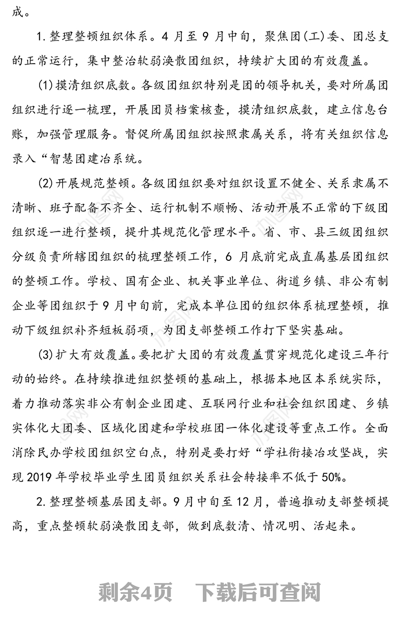 基层团组织规范化建设工作的实施方案