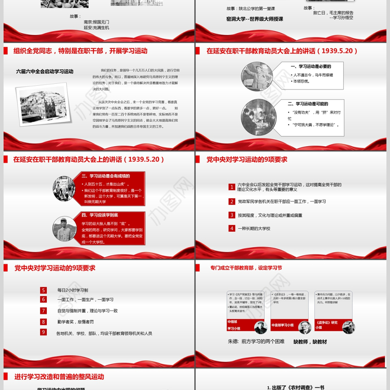 延安精神微党课PPT模板