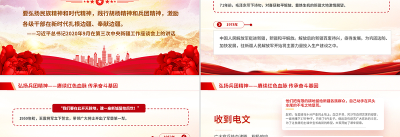精美大气弘扬兵团精神PPT赓续红色血脉传承奋斗基因党课下载