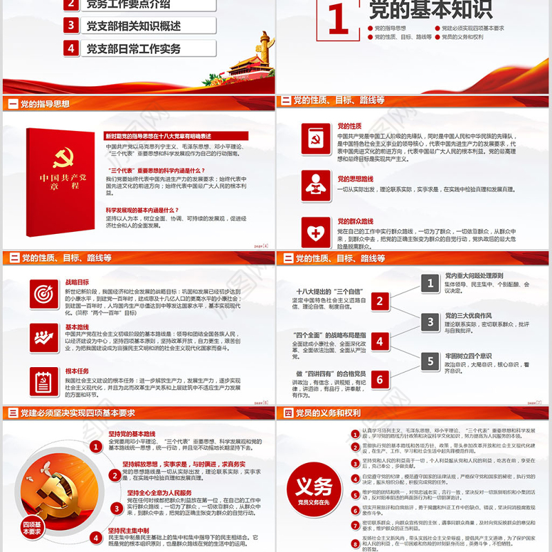 党支部党务工作党建知识培训党课PPT