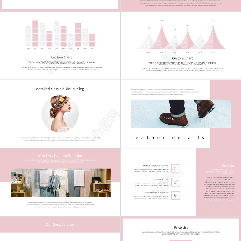 时尚风格奢侈时装潮流品牌宣传ppt模板