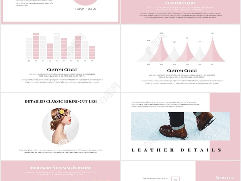 时尚风格奢侈时装潮流品牌宣传ppt模板