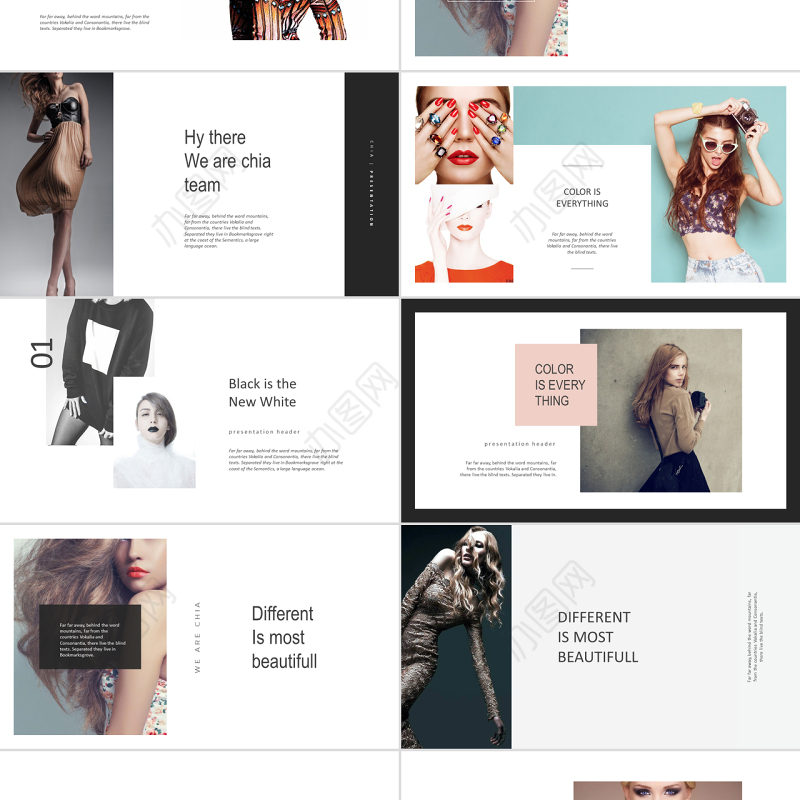 时尚风格奢侈时装潮流品牌宣传ppt模板