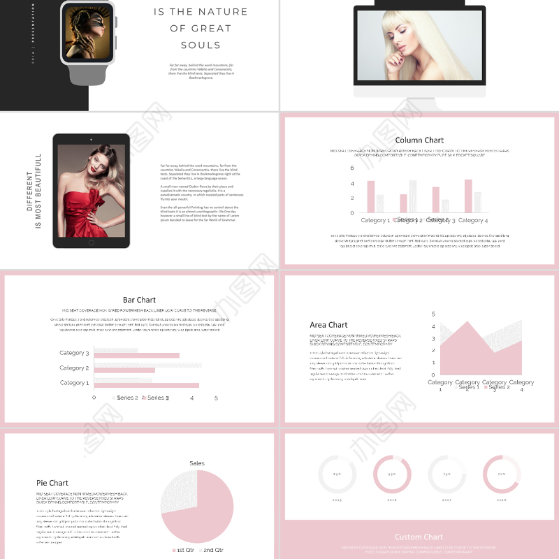 时尚风格奢侈时装潮流品牌宣传ppt模板