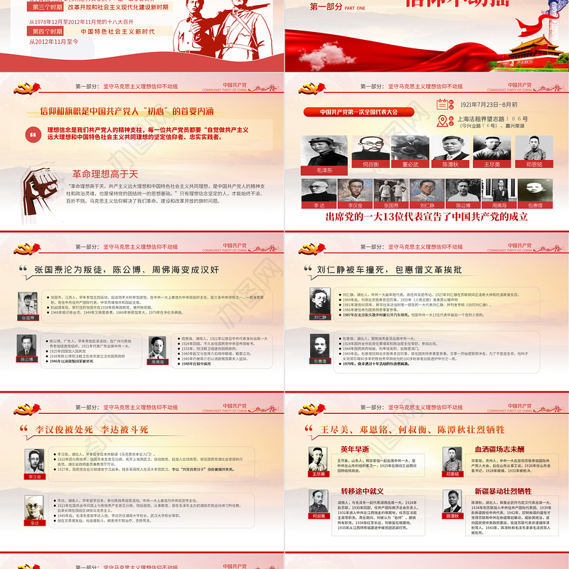 2021坚定五个不动摇专题党课PPT庆祝建党一百周年专题党课党史学习教育专题辅导模板