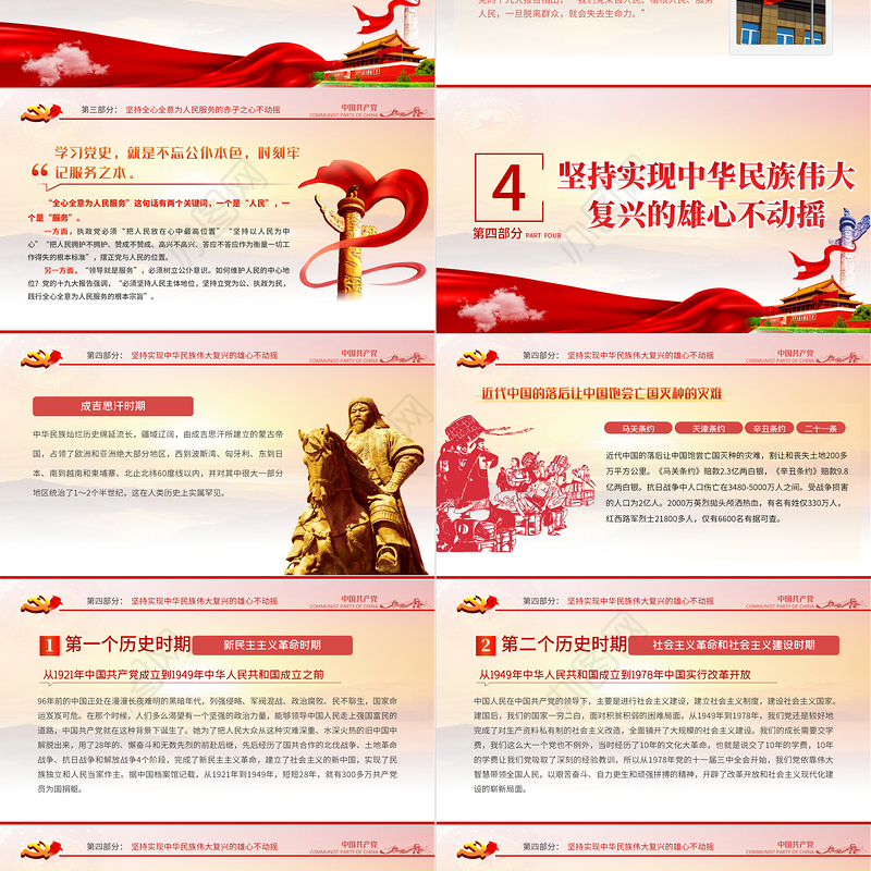 2021坚定五个不动摇专题党课PPT庆祝建党一百周年专题党课党史学习教育专题辅导模板