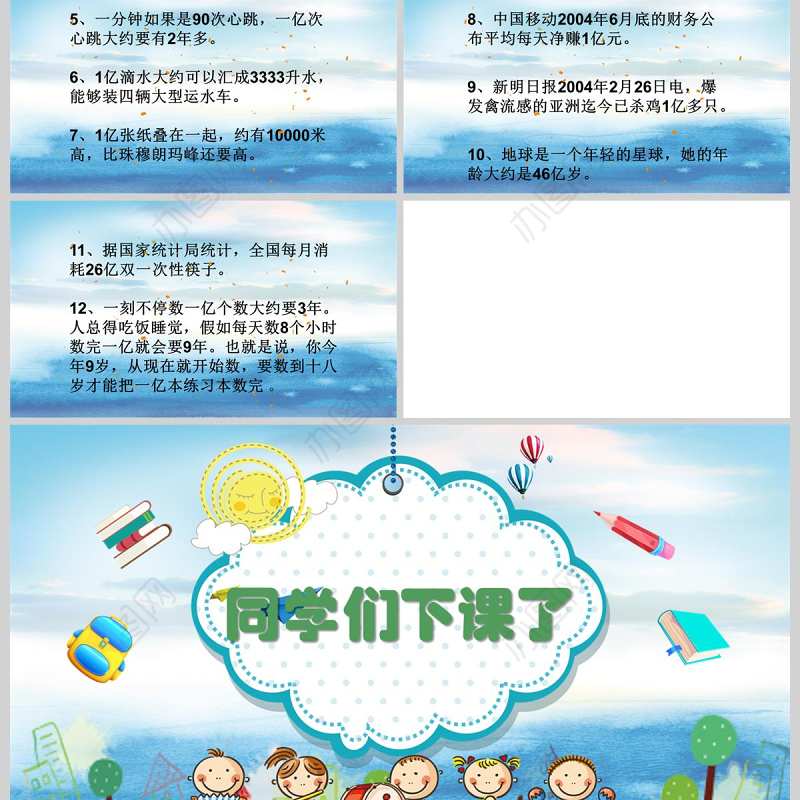  人教版数学小学四年级下册课件一亿有多大PPT模板.small