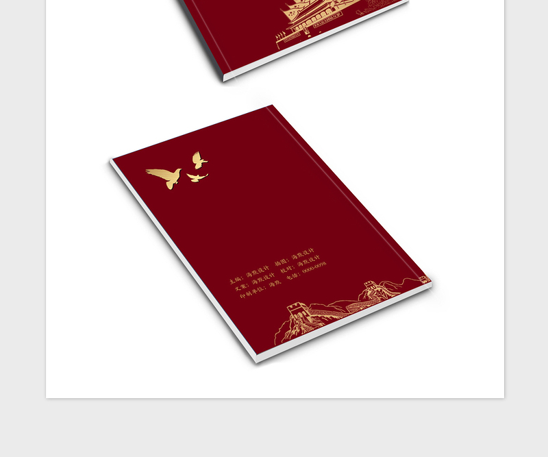 2021年红金党政资料封面封底