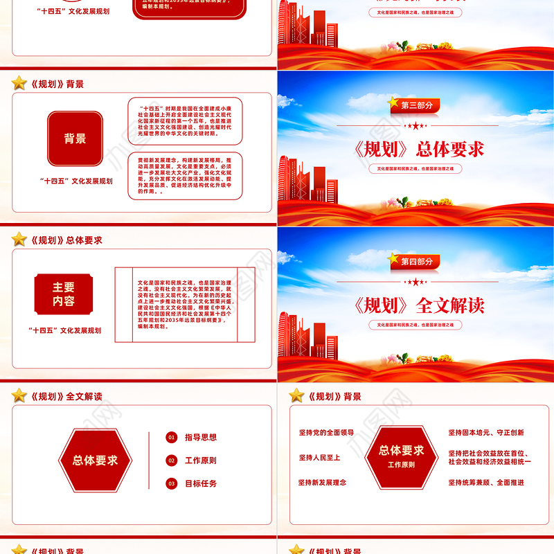 2022支持文化企业上市走专精特新路子PPT红色大气风解读十四五文化发展规划课件模板
