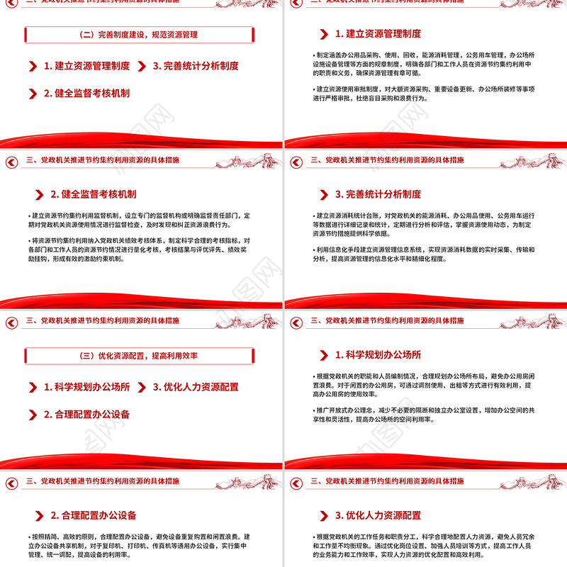 党政机关节约集约利用资源PPT简洁风厉行节约反对浪费党课课件