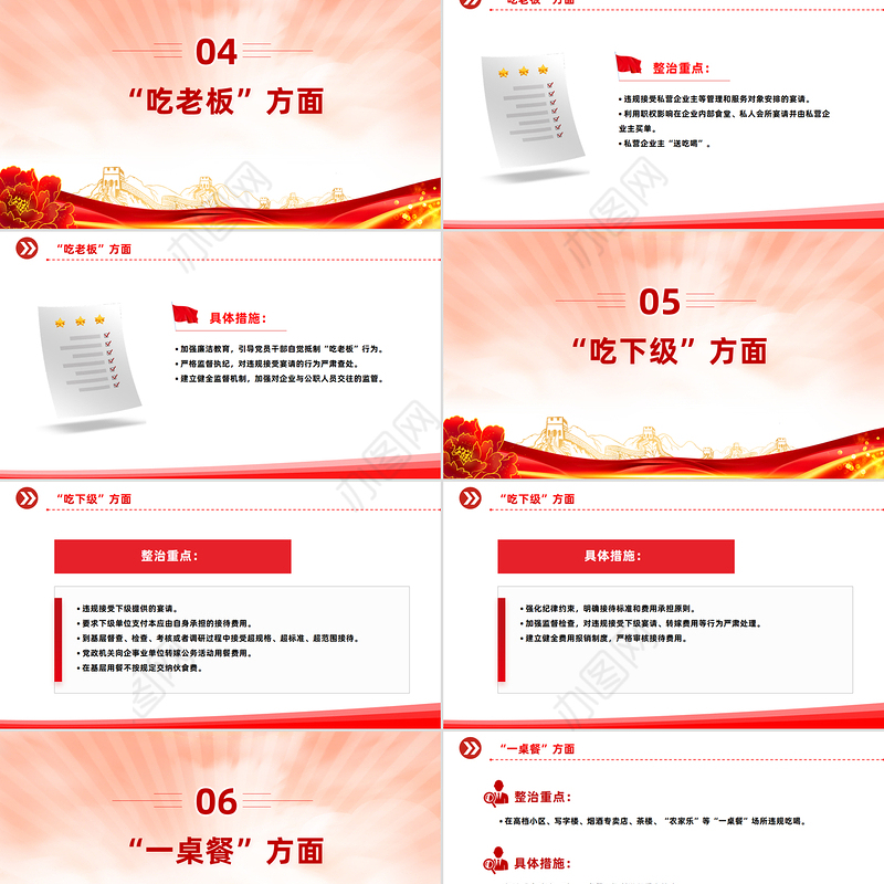 整治违规吃喝7个方面PPT简洁实用作风建设系列党课下载