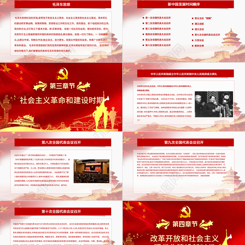 中国共产党建党100周年七一党课光辉历程党史党课PPT模板