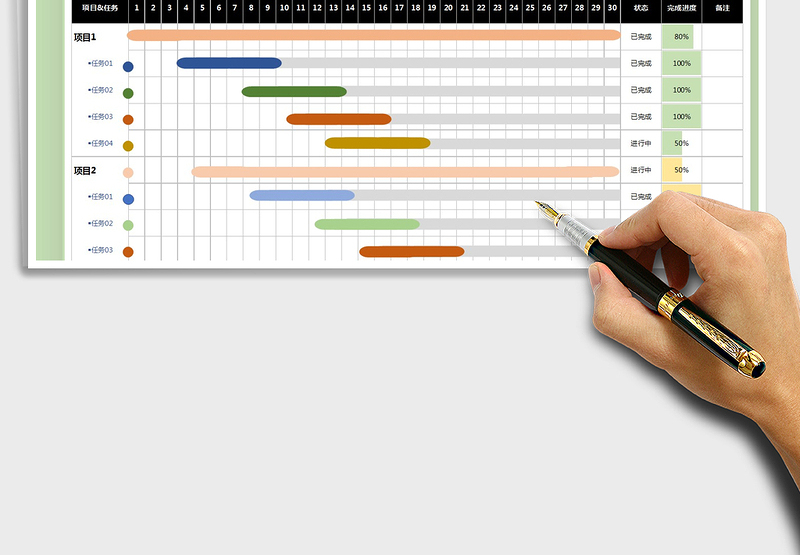2021年甘特图月计划