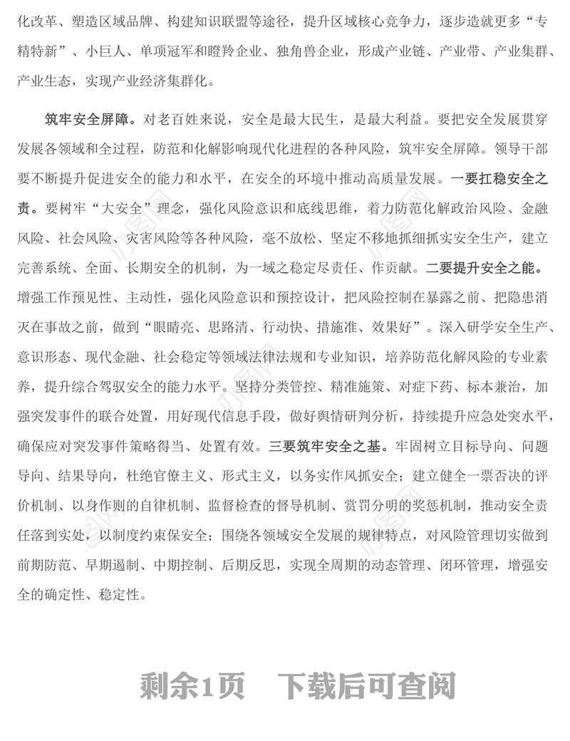 研讨发言_更好统筹发展和安全