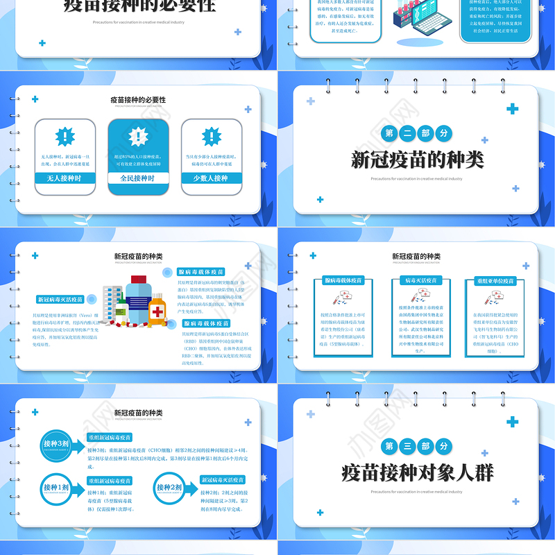 2021新冠疫苗接种技术指南PPT蓝色卡通疫苗接种建议流程注意事项讲解模板下载1