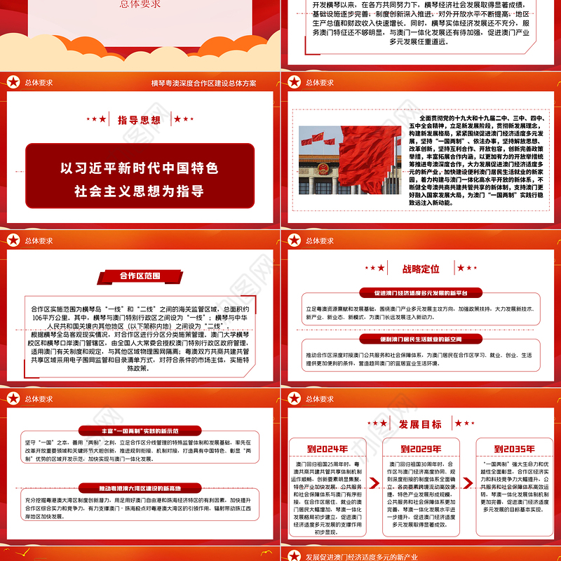 2021横琴粤澳深度合作区建设总体方案PPT党建风加快粤港澳大湾区建设党课课件