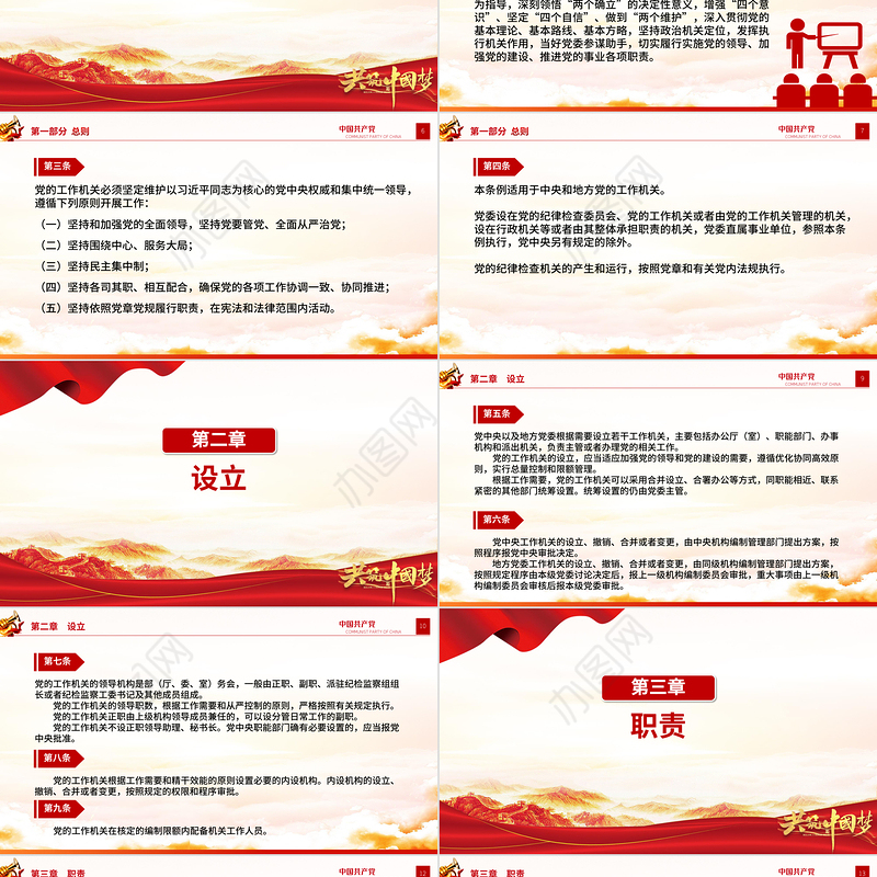 党政风《中国共产党工作机关条例》PPT党课课件下载
