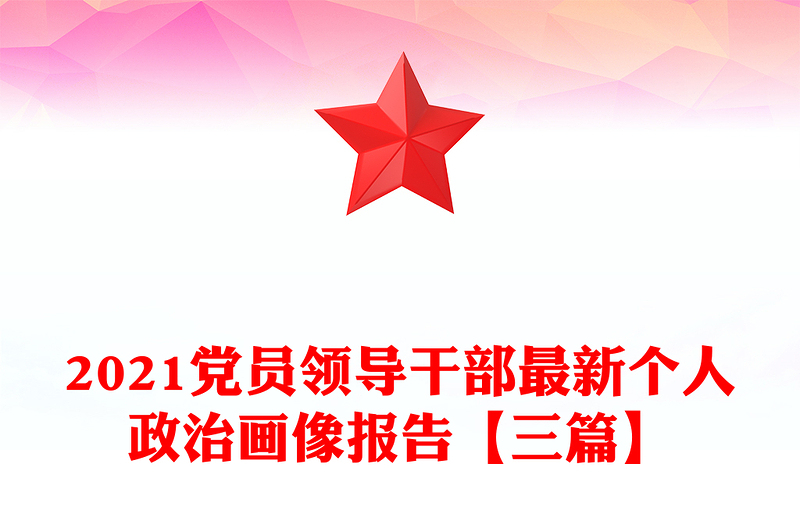 2021党员领导干部最新个人政治画像报告【三篇】