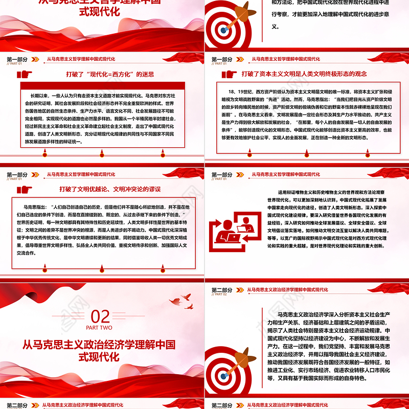 以马克思主义三大组成部分深入理解中国式现代化 ppt简洁华美对中国式现代化建设规律的认识微课件