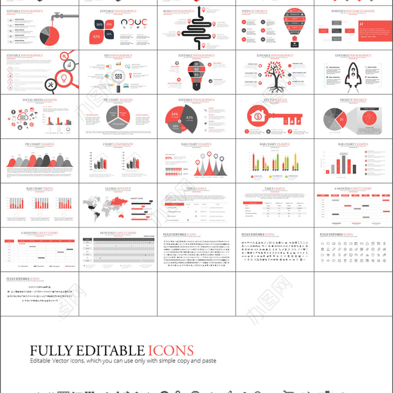 高端公司宣传计划总结关系列表数据图表合集