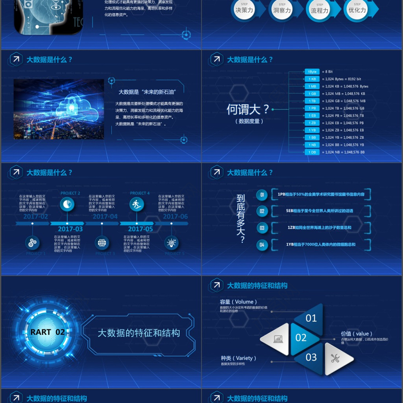 2017大数据科技炫酷商务通用ppt模板
