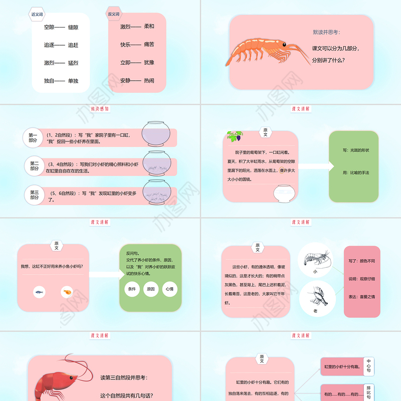 2022小虾PPT第15课小学三年级语文下册部编人教版教学课件