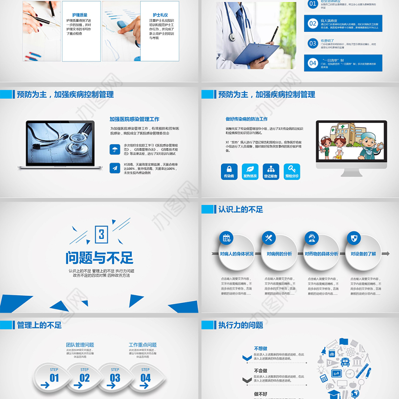 医院护理医生医学医疗年终工作总结PPT