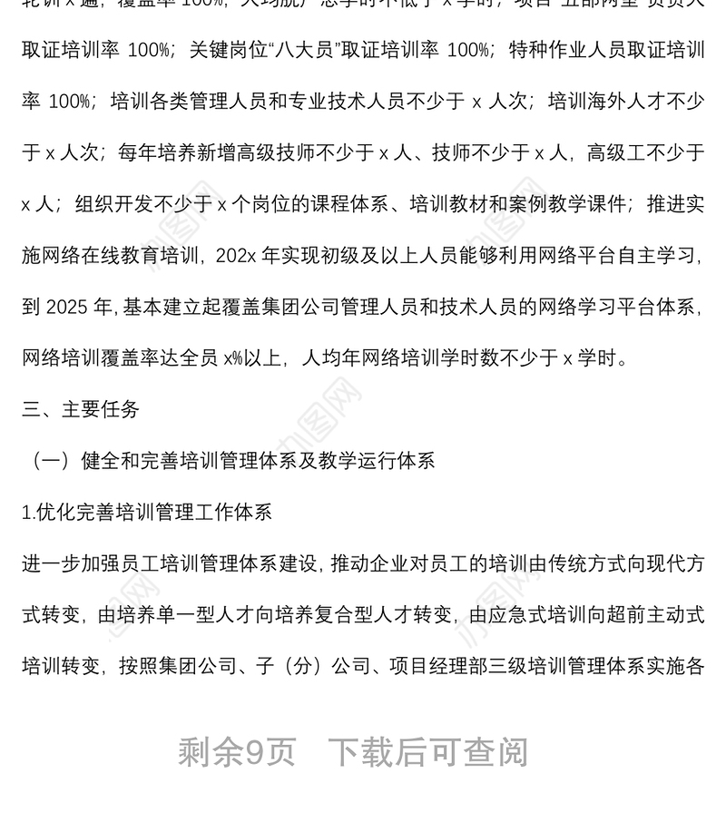 国有企业人才培训方案