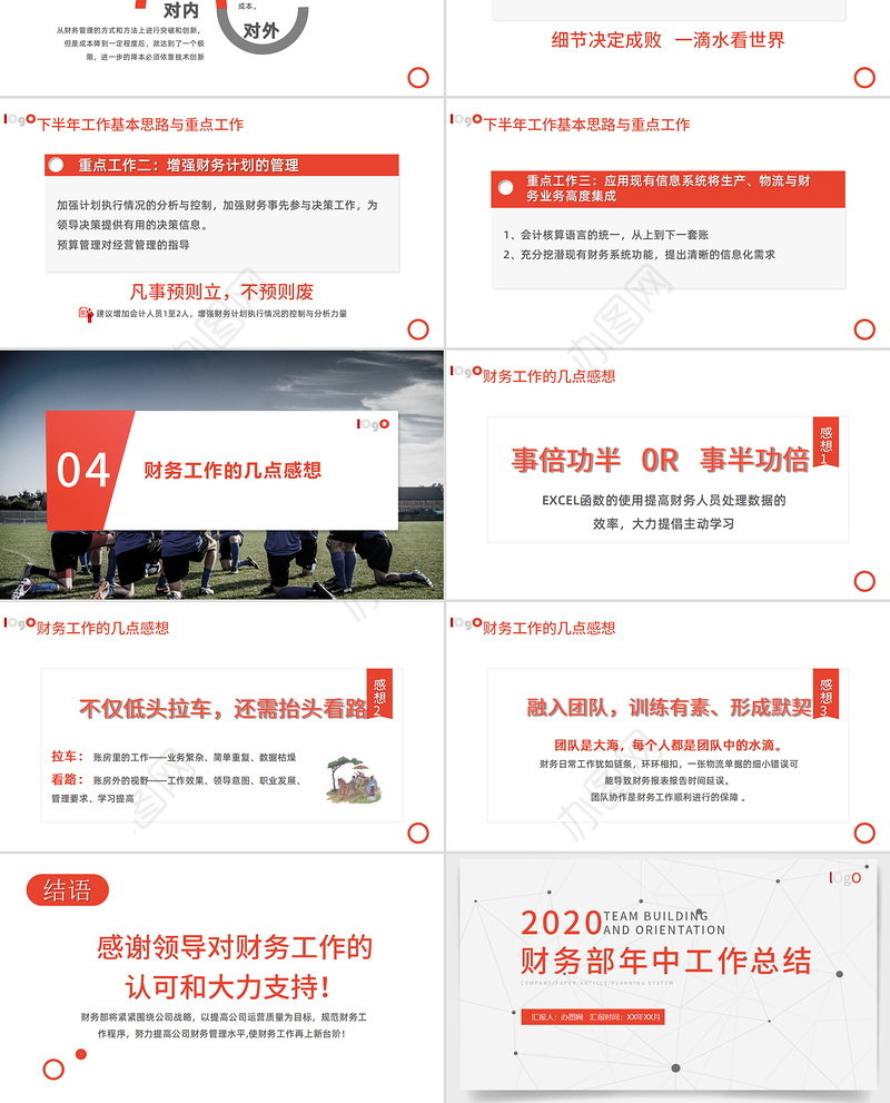 2020财务部年中工作总结PPT模板