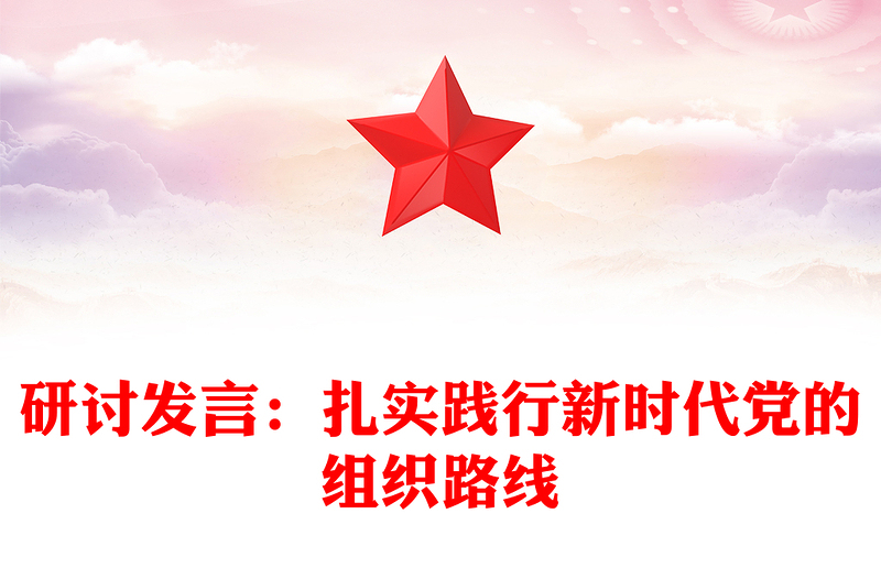 研讨发言：扎实践行新时代党的组织路线