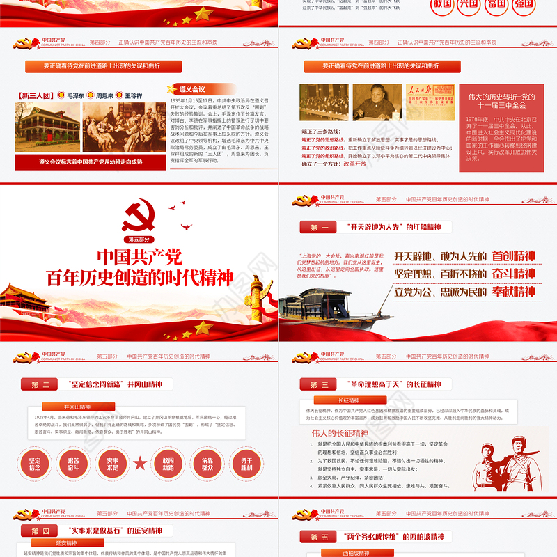 百年历史的脉络和线索建党100周年七一建党节专题党课PPT