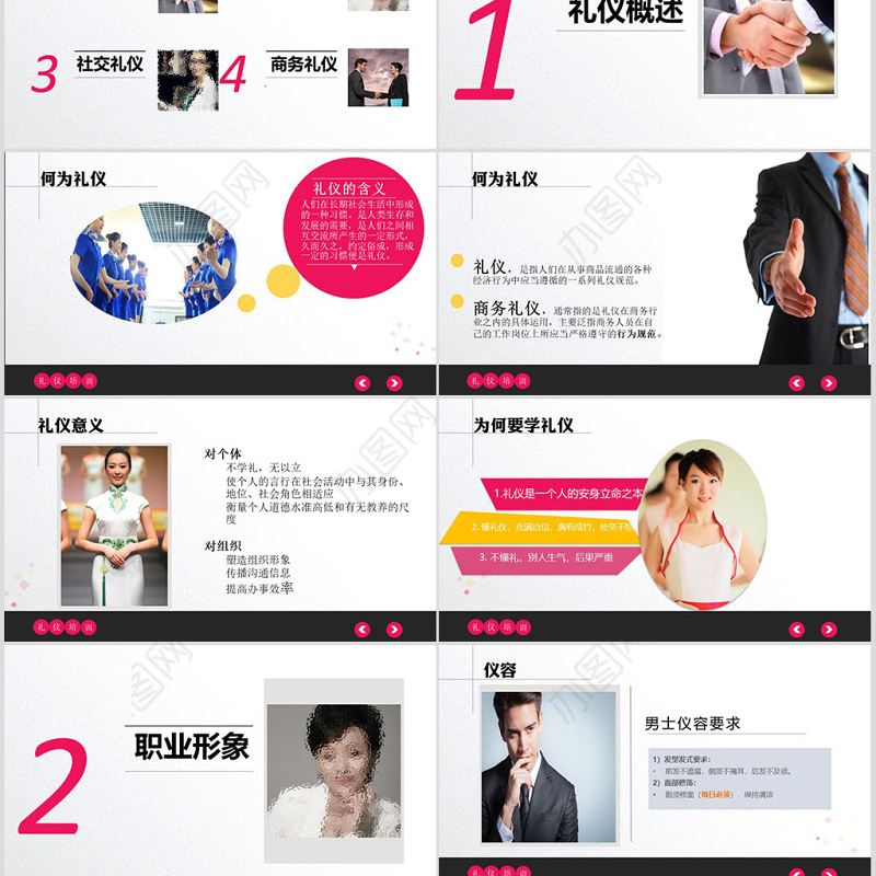 礼仪培训通用ppt模板幻灯片