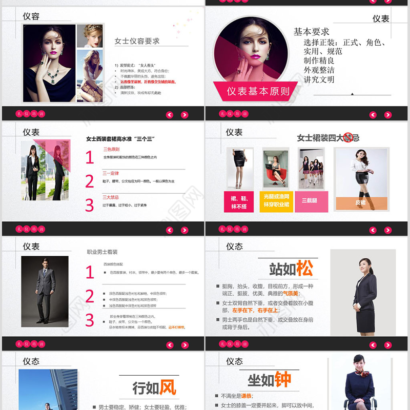 礼仪培训通用ppt模板幻灯片