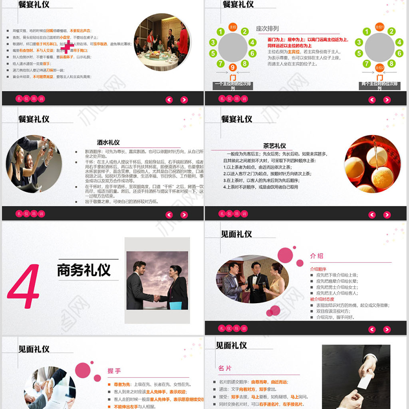 礼仪培训通用ppt模板幻灯片