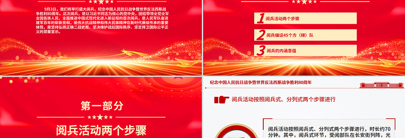 9.3抗战胜利纪念日大阅兵PPT纪念中国人民抗日战争暨世界反法西斯战争胜利80周年课件