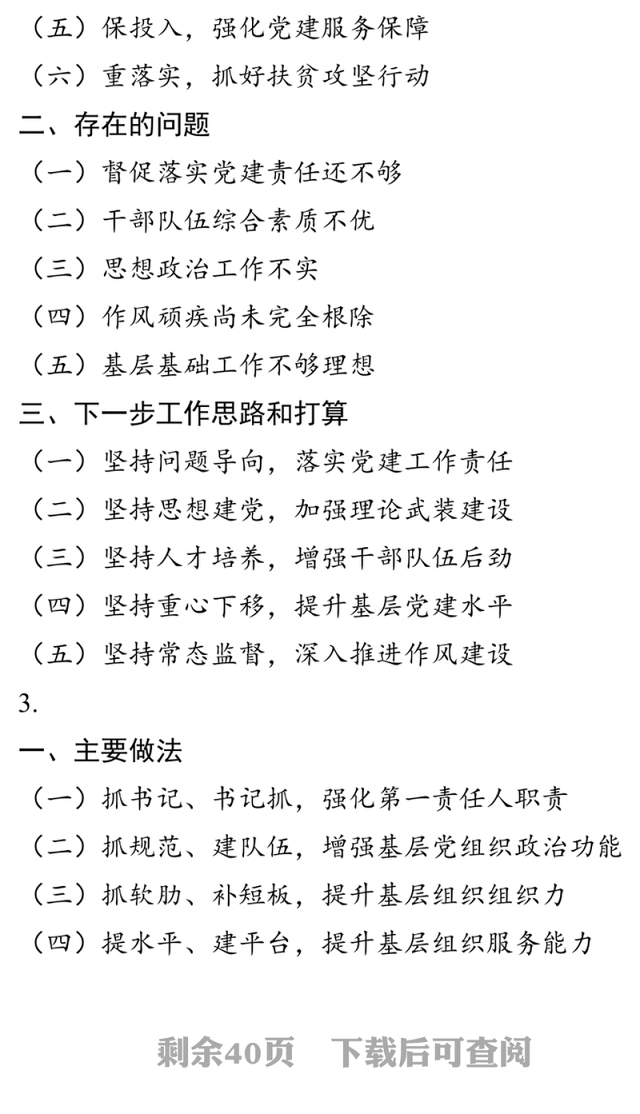 2019年度党委党组党支部书记述职述责述廉报告提纲