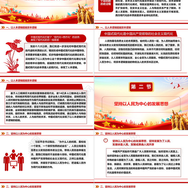 中国式现代化的本质是以人民为中心ppt精美大气深入系统理解中国式现代化理论党组织微党课课件