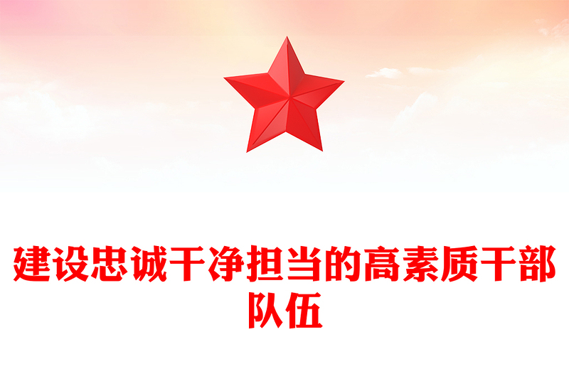 建设忠诚干净担当的高素质干部队伍