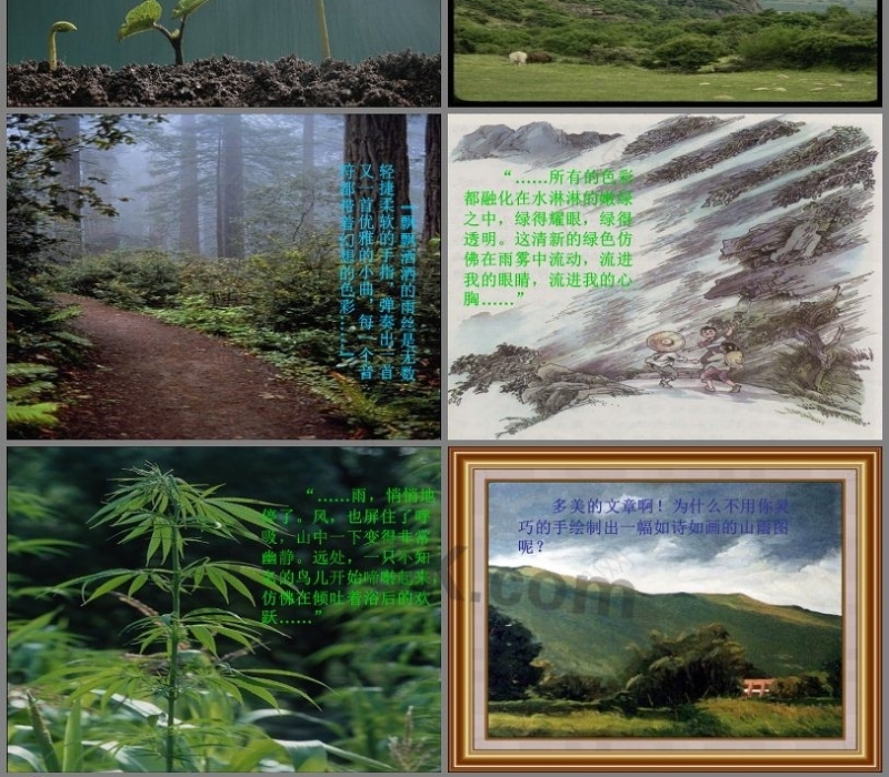 2022《山雨》PPT实景清新风语文教学课件