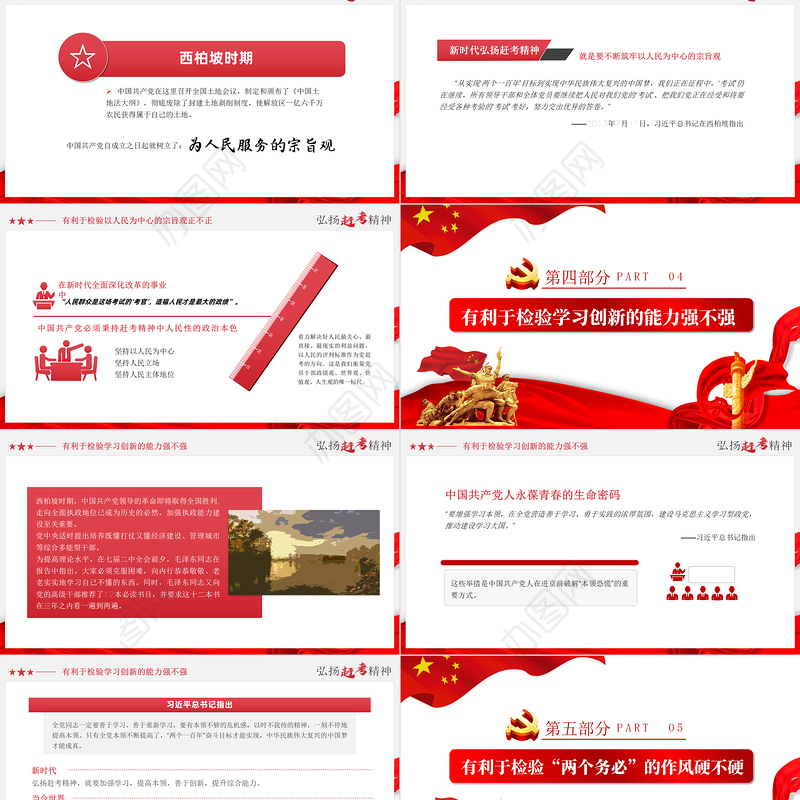 2021重温赶考精神论其时代价值PPT庆祝建党一百周年系列当时党课模板下载