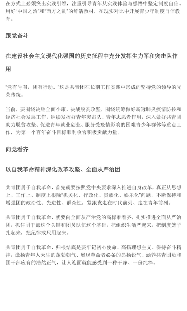党旗所指就是团旗所向 坚持党的领导建团100周年共青团团课演讲稿
