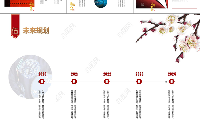红色中国风延禧攻略商业项目计划书PPT新古典宫廷商业计划书